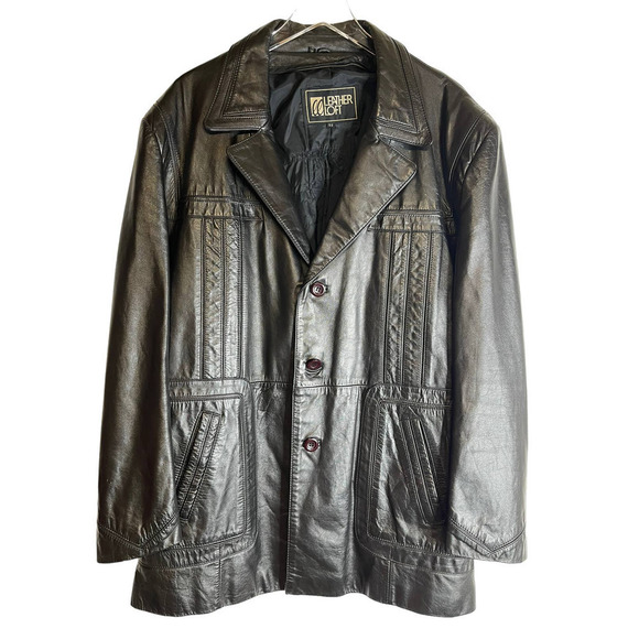 1970's Genuine 100% Leather Coat Donnie Brasco Style Vintage Jacket Blazer